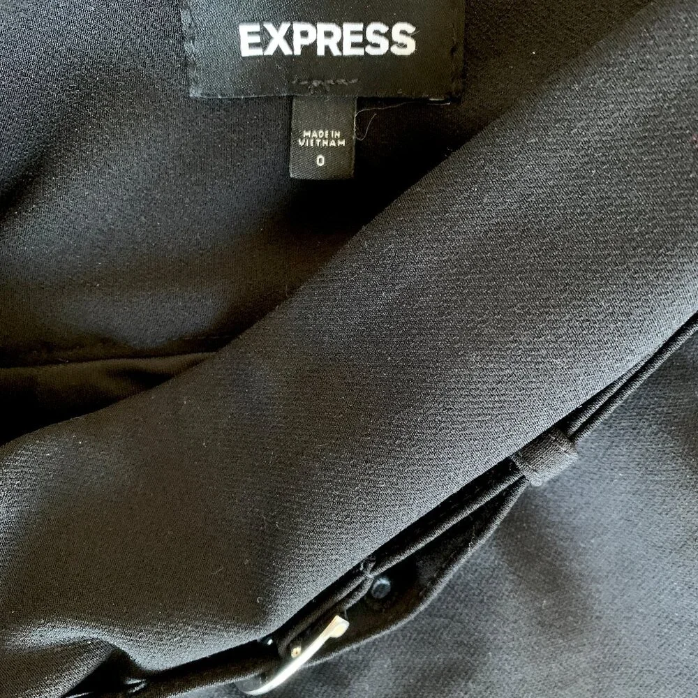 Express Long Midi Black Pencil Skirt with buckle and back slit - Picture 2 of 4